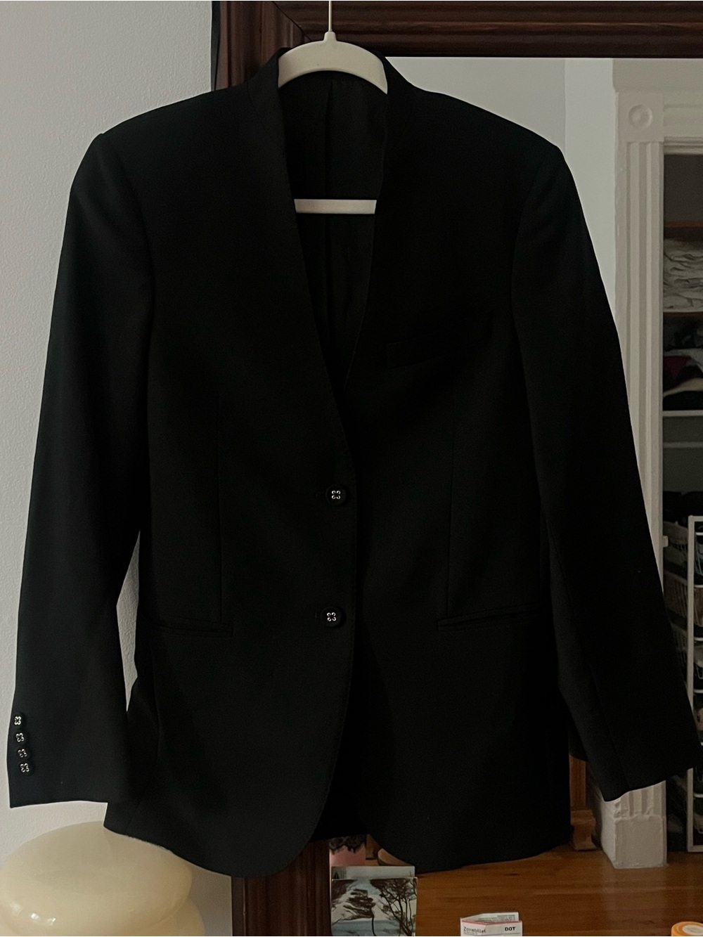 NWOT Officine Generale Black collarless blazer